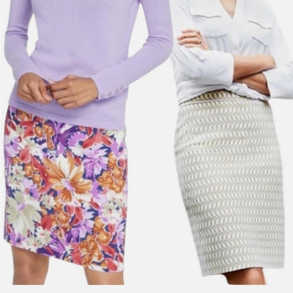 J. McLaughlin Halle Reversible Skirt Palmer  Floral Geometric Pull On Sz S NWT!